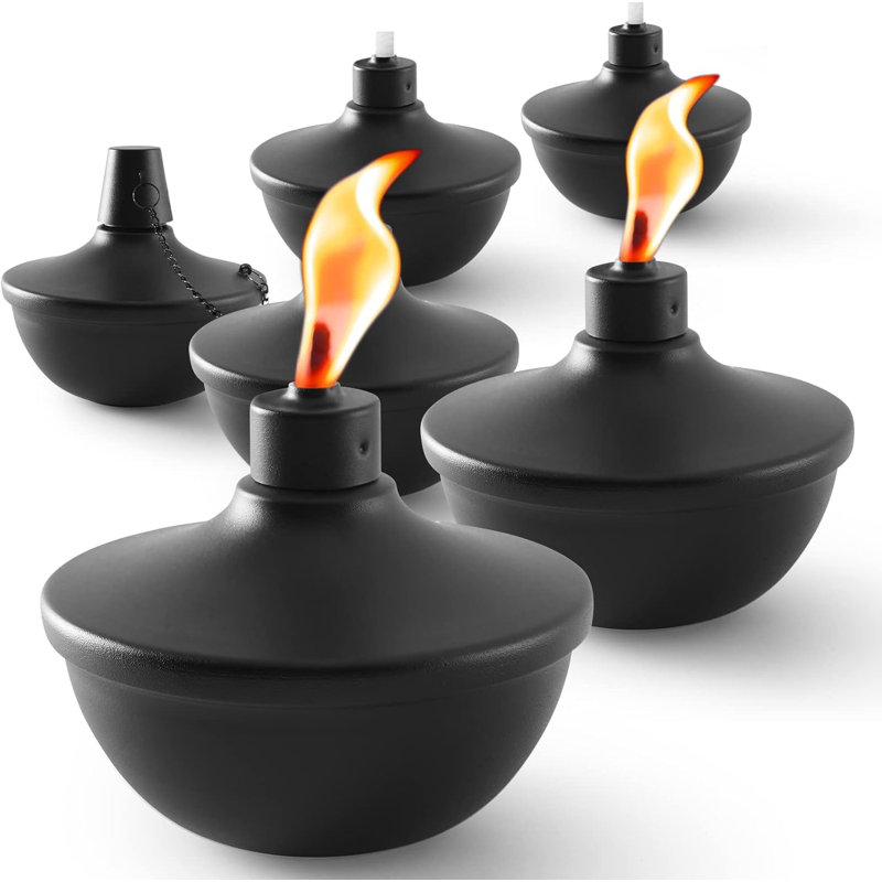 Paquet de 6 torches de table en métal rechargeables 22 oz Citronella