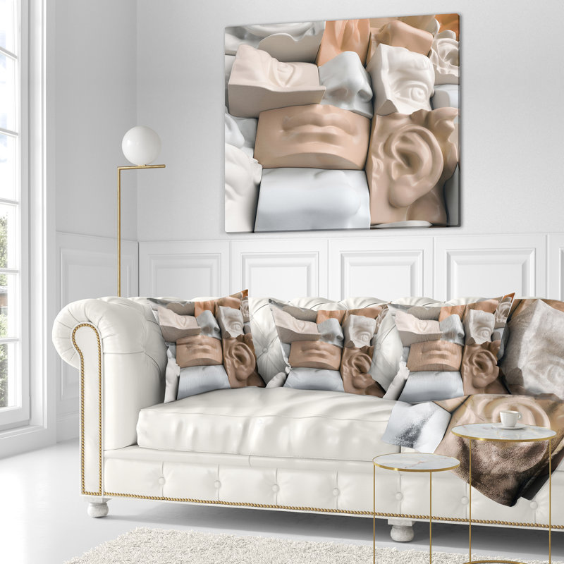 Mannequins abstraits - Coussin imprimé abstrait, 16 po x 1 po, Coussin décoratif