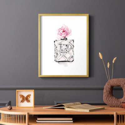 Perfume Bottle Framed Print - Solid Wood