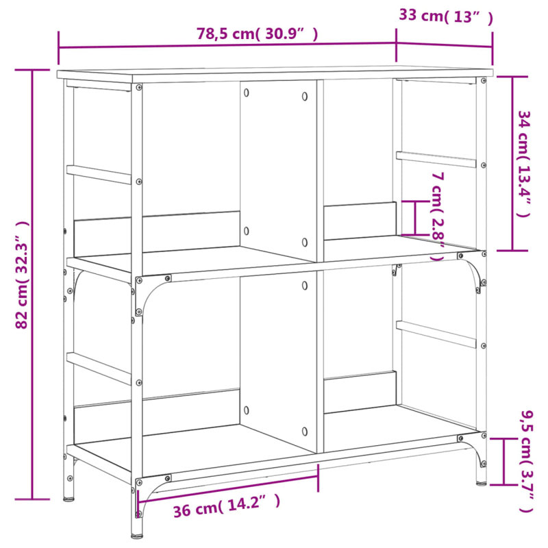 Morayma 82cm H x 78.5cm W Steel Etagere Bookcase, Grey Sonoma