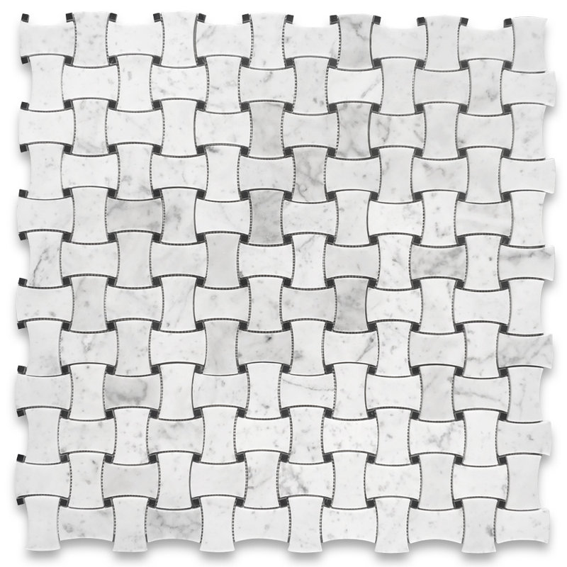 10" x 10" Marble Basketweave Mosaic Wall & Floor Tile