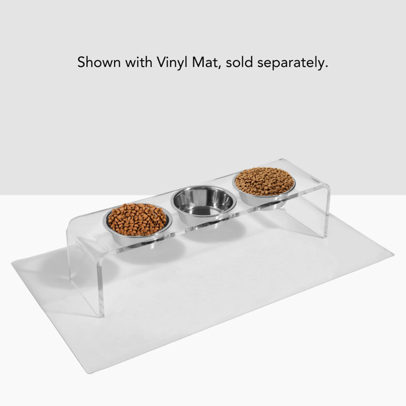 Medium Triple Dog Bowl Feeder With Silver Bowls, 3.5 cup