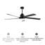 Poignée LuxeBlan Ventilateur de plafond noir intérieur / extérieur avec ampoules DEL et télécommande