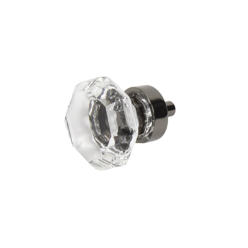 Poignée géométrique Glamour 1 3/8 po de longueur, Nickel noir