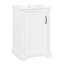 Meuble-lavabo blanc de 20 po avec lavabo, porte à fermeture douce, rangement, poignée noire, simple autoportant, moderne avec support de rangement, tablette réglable, finition peinte