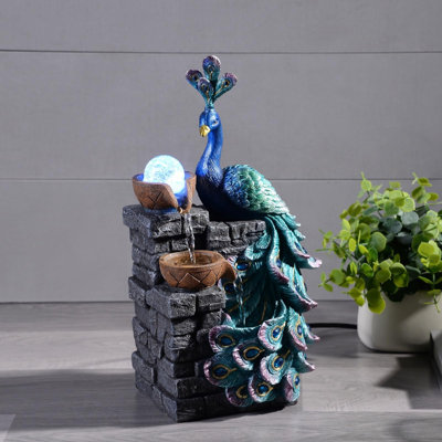 Fontaine de table, fontaine avec globe en verre DEL