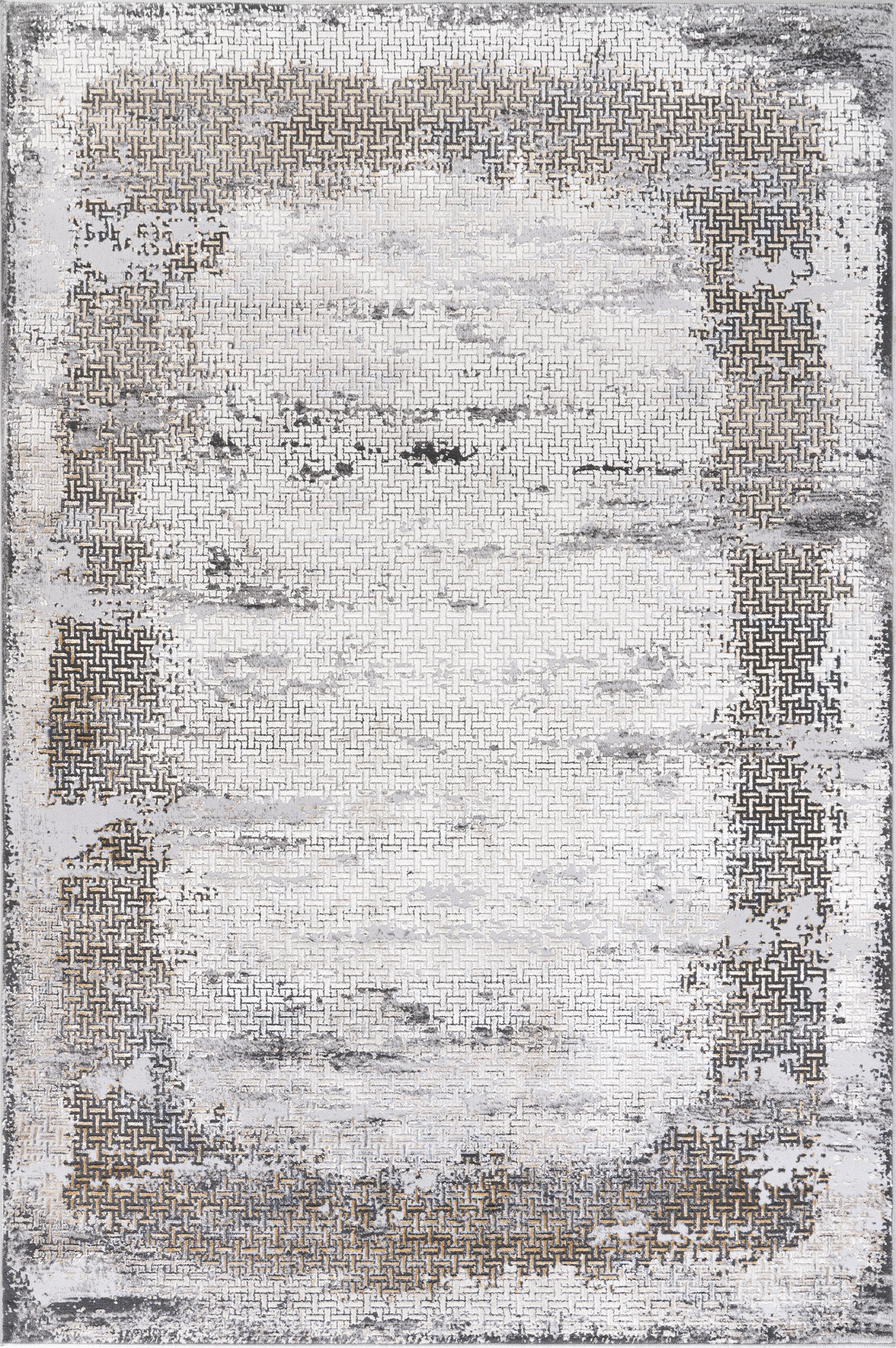 MDA RUG IMPORTS Lafi Collection Ivory/Gray Transitional Abstract Area ...