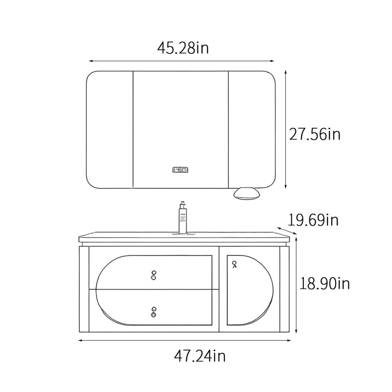 Simple French style bathroom cabinet