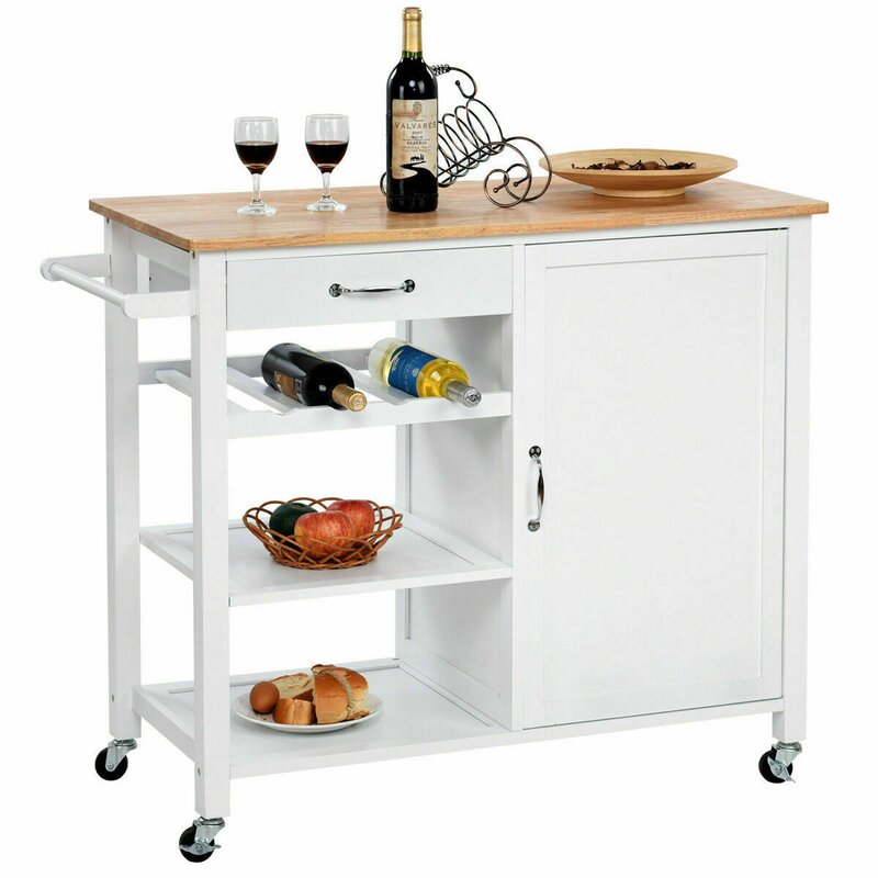 August Grove® Gresham Solid Wood Kitchen Cart & Reviews | Wayfair