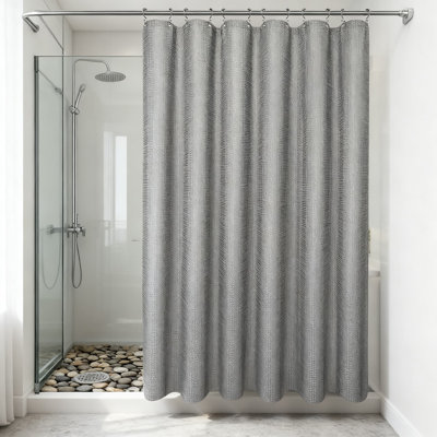 3-In-1  Waffle Weave Shower Curtain Set With Liner And 12 Double-Sided Hooks, Heavyweight Polyester Bath Curtain For  Waterproof Protection