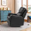 Fauteuil inclinable manuel en cuir végétalien moderne large de 37 po avec porte-gobelet Westwick-149726117