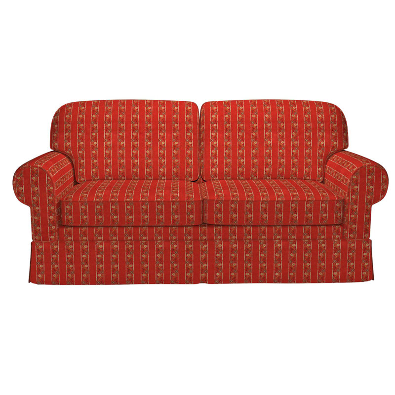 Tissu rayé brodé, Rouge