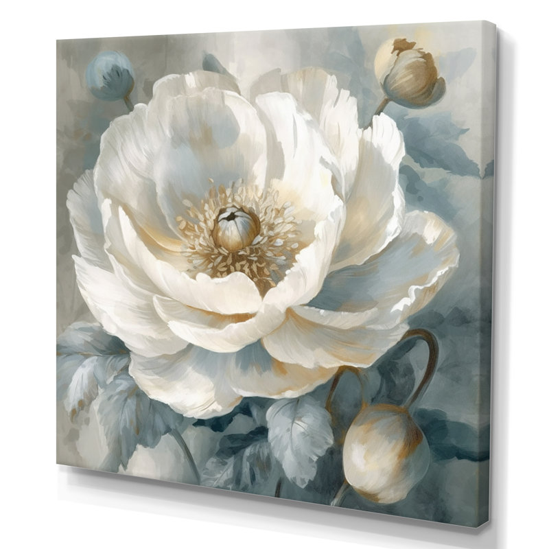 White White Pe pivoines Symphony I, reproduction d'art sur toile, H 36 po x l 36 po x P 1,5 po, Toile tendue