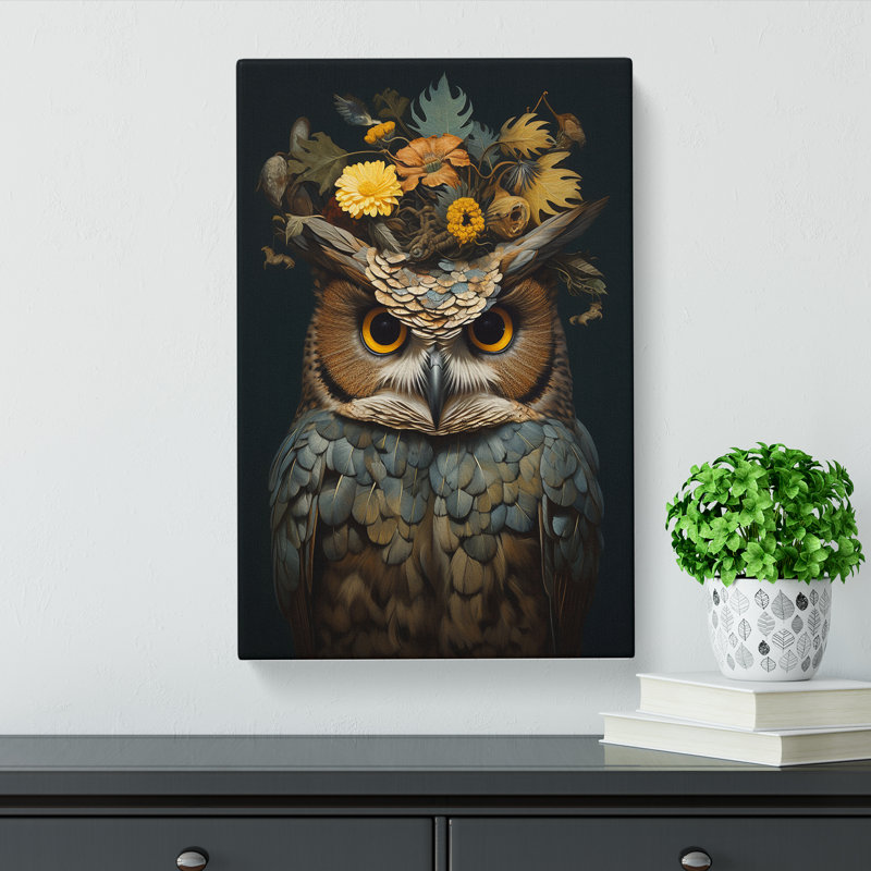 Owl Conceptual - Wrapped Canvas, 76cm H x 50cm W x 3cm D