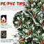 Arbre de Noël de 9 pi avec 3750 pointes, décor de baies rouges et de pin, branches Pe + à embout enneigé, structure à charnières pour une installation rapide, support de support en métal fiable avec décoration, installation facile,-132973972