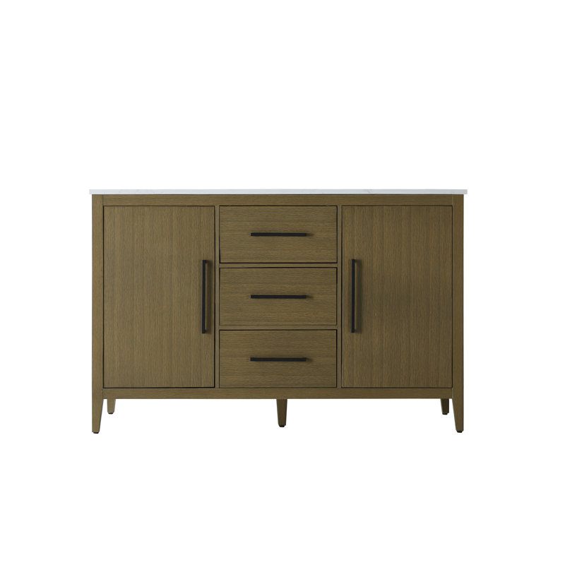 Meuble-lavabo double 54 po, Brun châtaigne