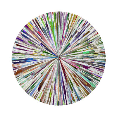 Fireworks Vegan Leather Round Pebble Placemat