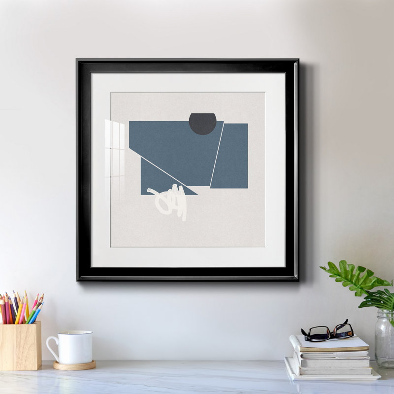 3_Impression encadrée en feutre bleu I-Premium - prête à être accrochée, Cadre noir, H 17,5 po x l 17,5 po x P 1,5 po