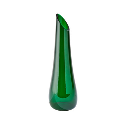 Tall Slant Handmade Glass Table Vase