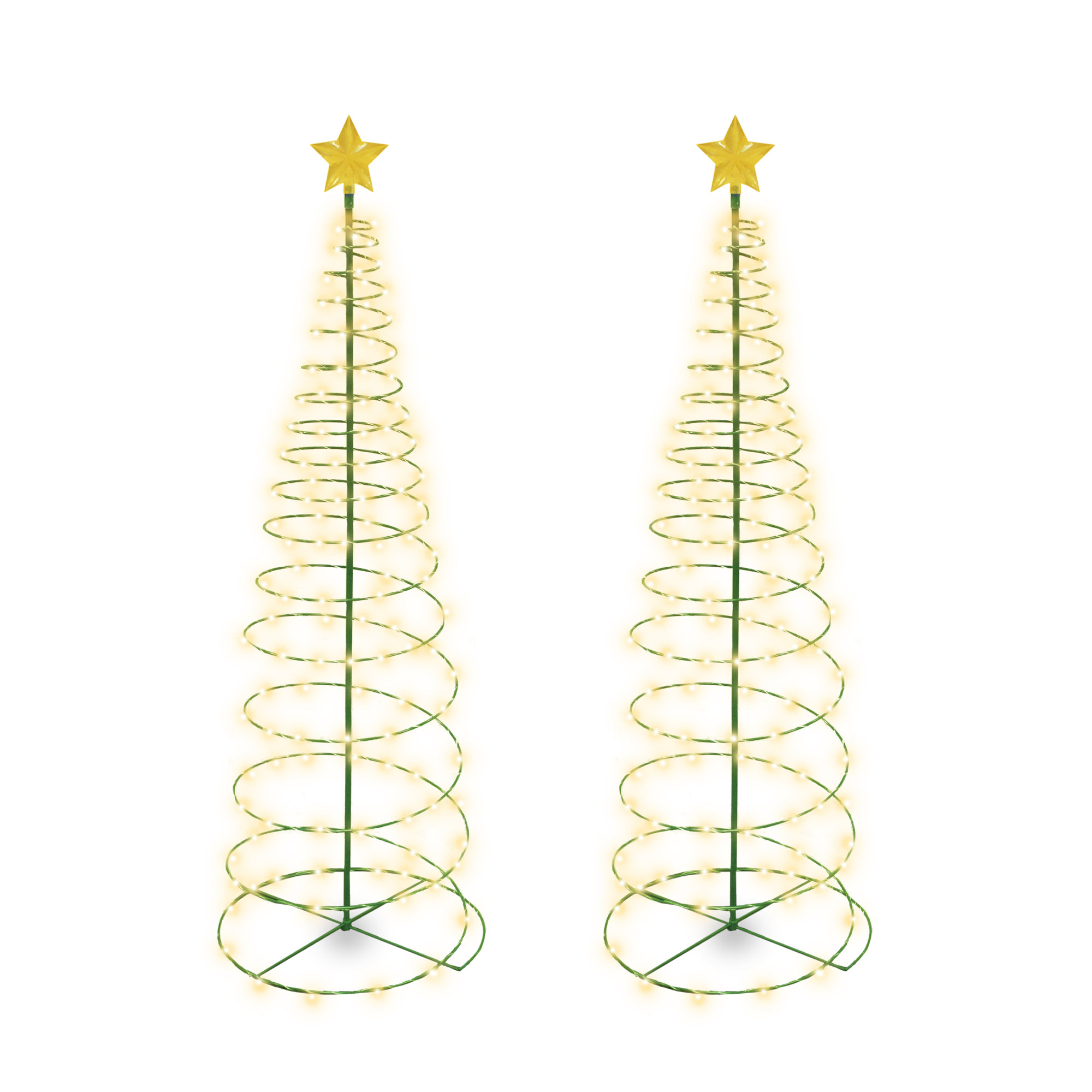 Christmas Tree Lighted Display, White/Yellow
