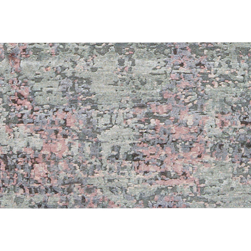 Hand Knotted Area Rug in Silver And Lilac