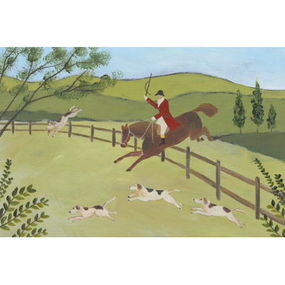 Folk Art Fox Hunt II by Regina Moore - Painting Print