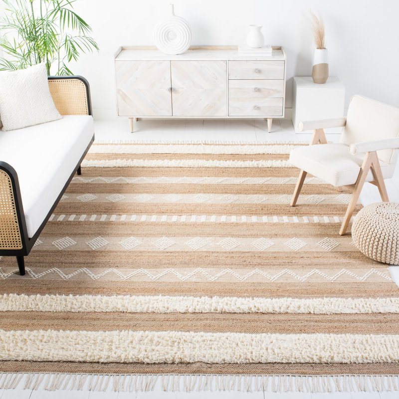 Tapis géométrique tissé à la main Havana, Rectangle 8 pi x 10 pi