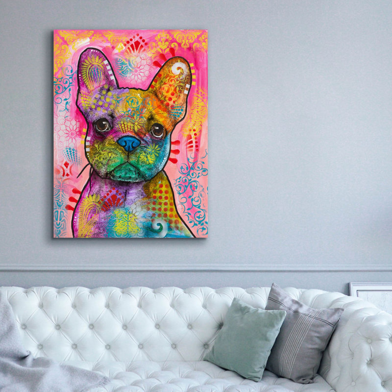 'Frenchie' by Dean Russo Canvas Wall Art, 54" H x 40" W