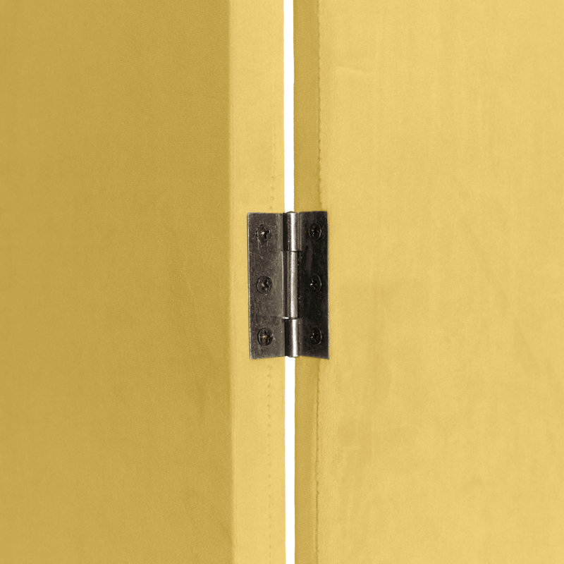 Cloison pliante en velours 3 panneaux Wayt, Jaune