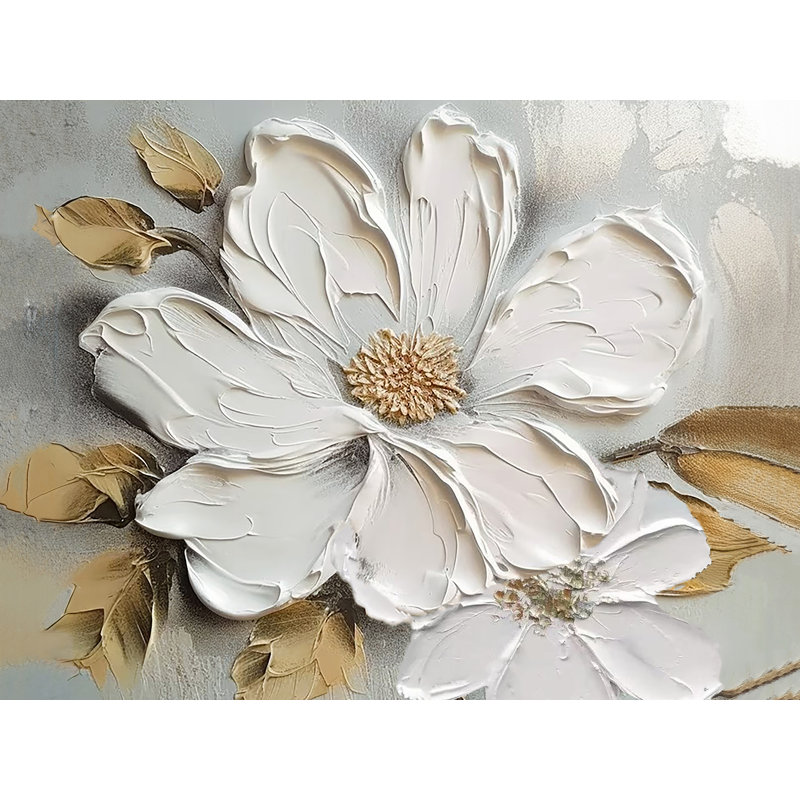 " Gilded Grace Floral Art ", 36" H x 48" W x 1.5" D