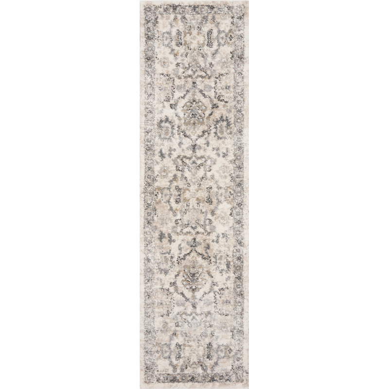 Burcham Geometric Indoor Rug, Runner 2'2" x 7'6", Ivory