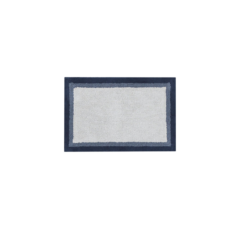 Cotton Tufted Bath Rug, 30" L x 20" W, Navy