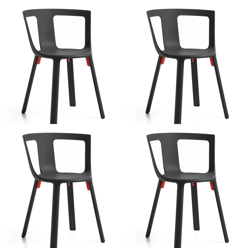 Chaise empilable Fla, Noir