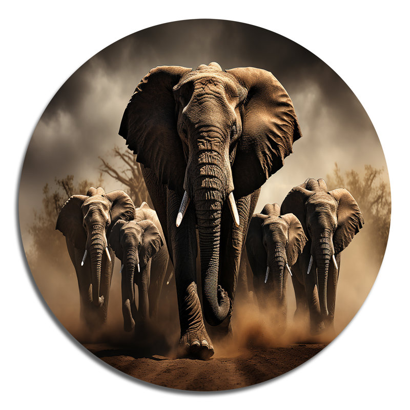 Cheung - animaux, art en métal rond, H 36 po x l 36 po