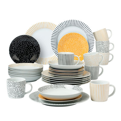 Piece Porcelain China Dinnerware Set - Service for 8