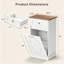 Meuble à poubelle basculant de 52 cm de large avec tiroir de rangement, meuble à poubelle dissimulé autoportant pour cuisine et buanderie, blanc/brun-135677183