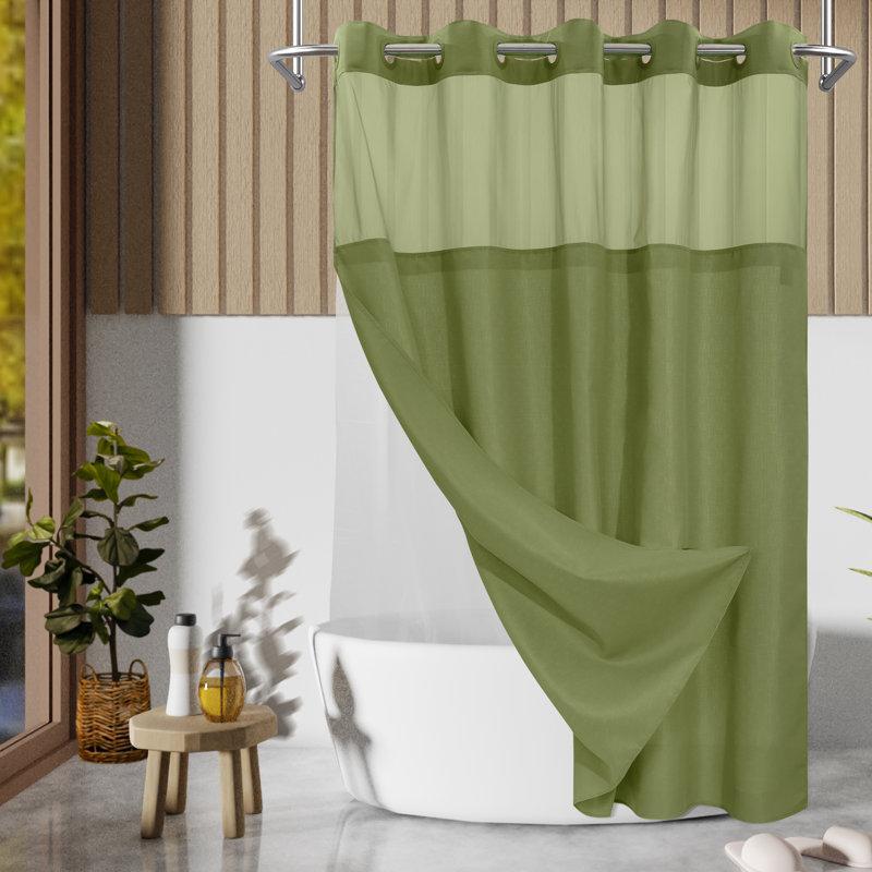 Ensemble de rideau de douche Bartek, H 74 po x l 71 po, Sauge