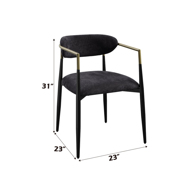 Jaramillo Linen Side Chair (Set Of 2), Chenille Black