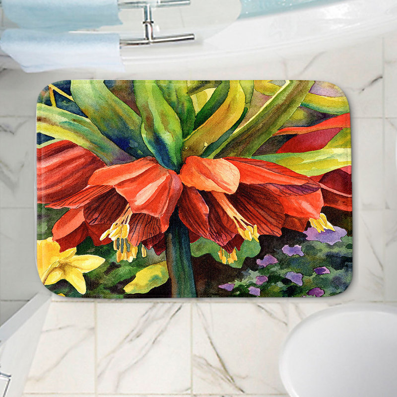 Tapis pour salle de bain fritillaria en mousse à mémoire de forme anne gifford, H 1 po x l 34 po x L 21 po