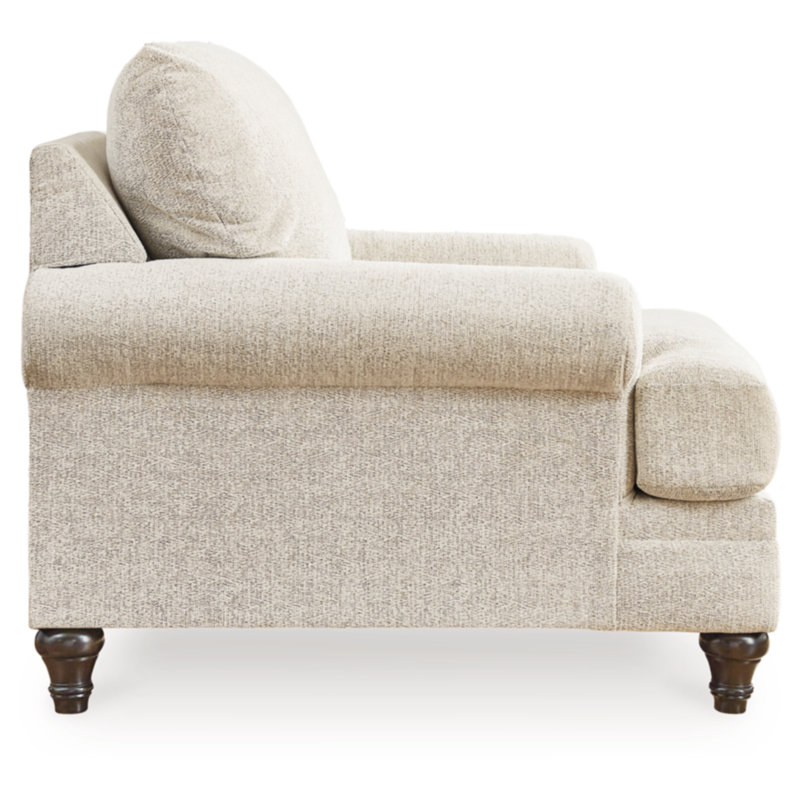 Beige Chevron 42'' Contemporary Accent Chair in Manufactured Wood