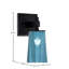 Applique murale Bliven, fini noir mat, 11,4 cm (L) x 16,5 cm (H), verre dégradé bleu-1431023221