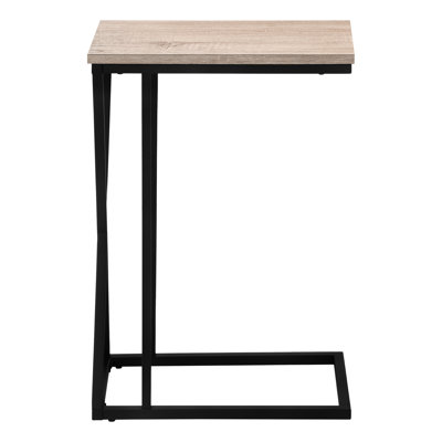 Table d'appoint pour chambre à coucher - Stratifié taupe et métal pour les espaces de style sombre