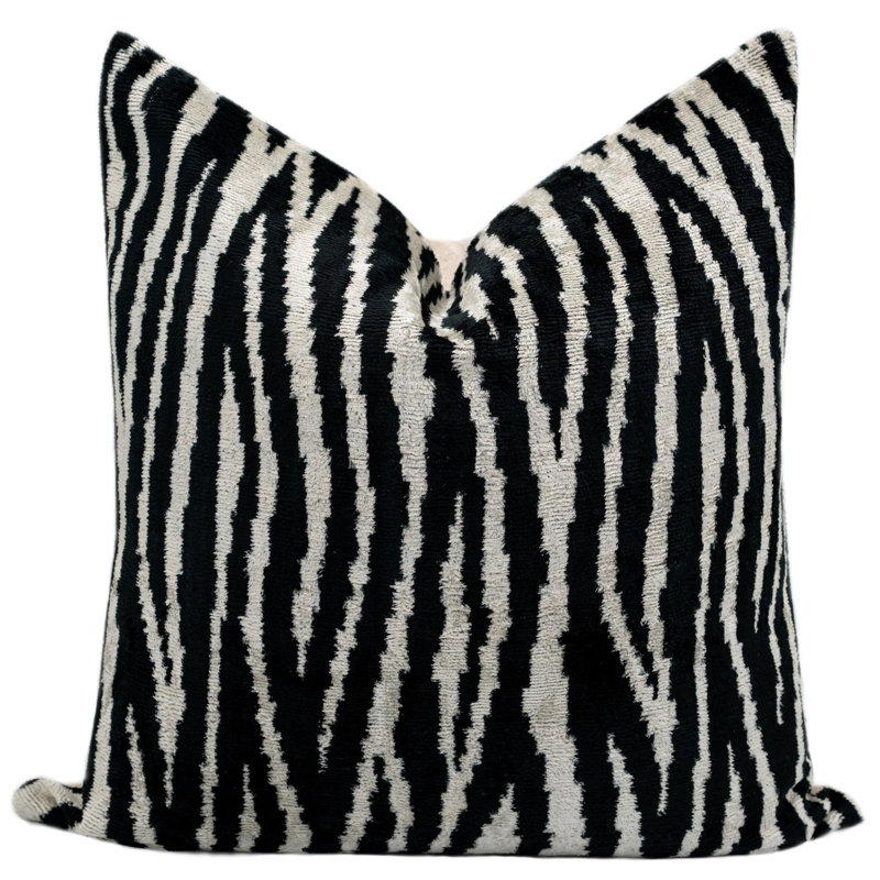 Animal Print and Damask Feather Throw Pillow