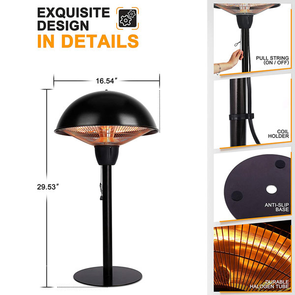 ZACHVO Electric Tabletop Patio Heater u0026 Reviews | Wayfair