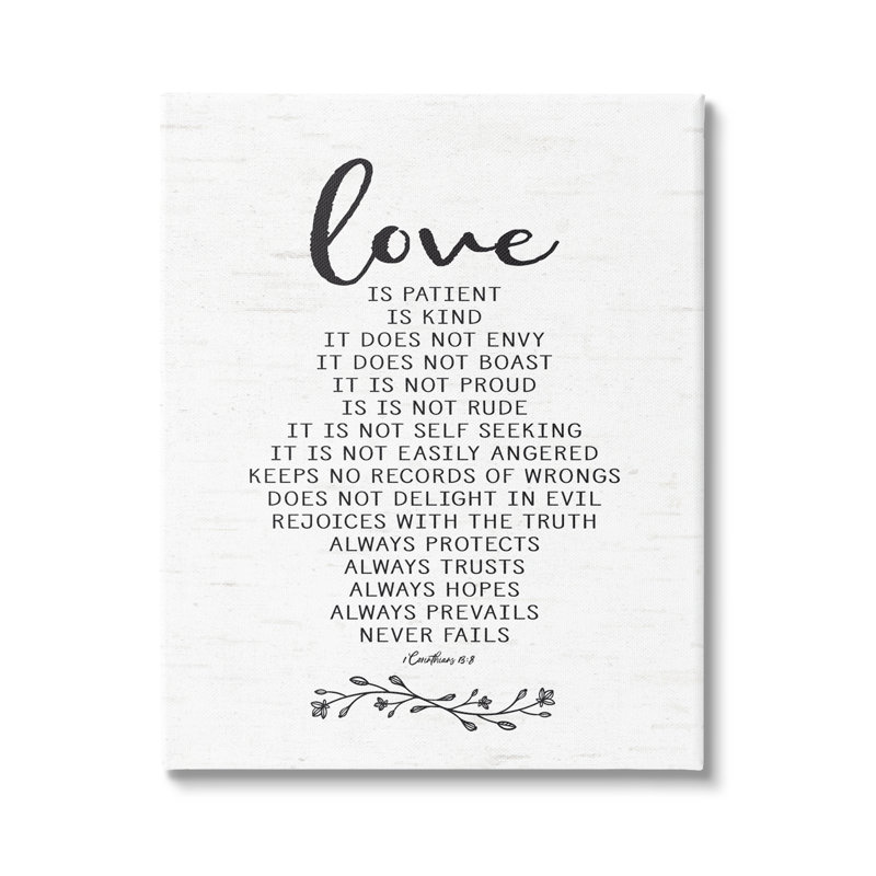«Love Is Spiritual Quote» par Lettred and Lined - Art textuel sur toile tendue, H 20 po x l 16 po x P 1,5 po
