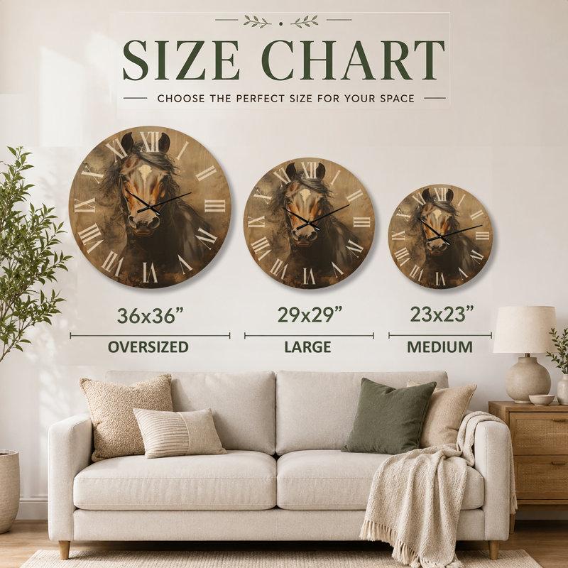 Horloge blanche avec cheval blanc Duality I, Medium