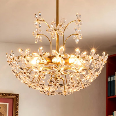 Luminaire suspendu en verre cristal 8 lumières