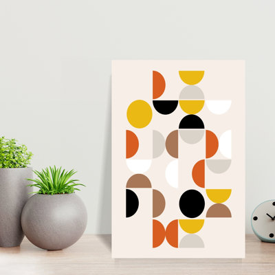 Mid Century Pattern Abstract Contemporary Wall Art Print 1 Piece Wrapped Canvas Wall Art