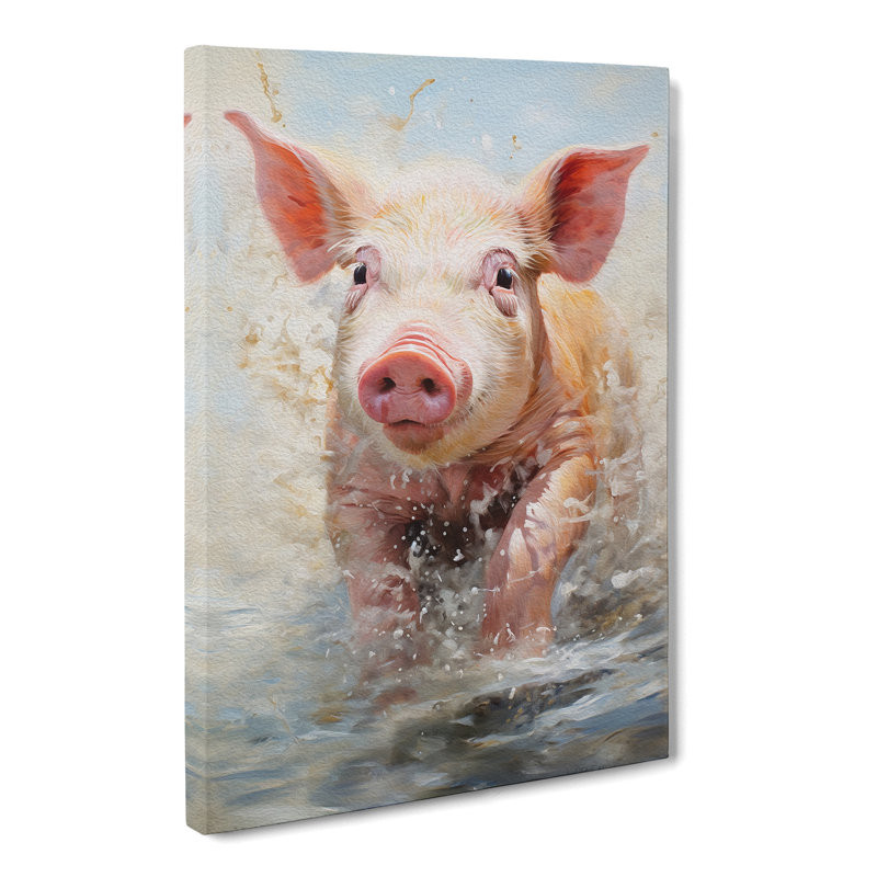 Pig Action - Wrapped Canvas, 76cm H x 50cm W x 3cm D