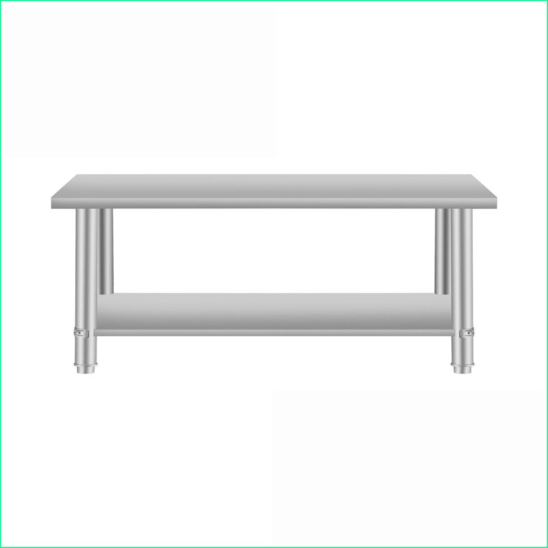 Table de préparation de cuisine en acier inoxydable pour la maison Restaurant, surface de 60 po x 24 po, hauteur de 35,5 po, qualité commerciale facile à nettoyer